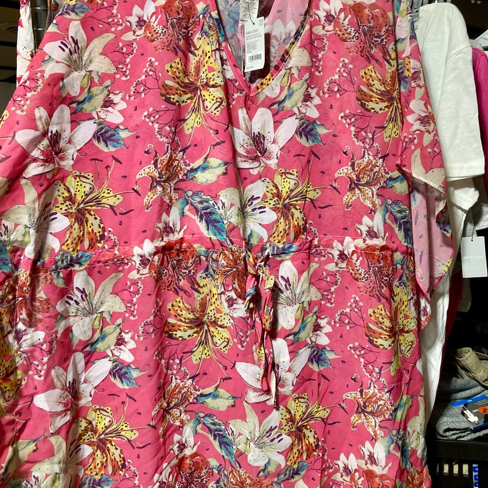 Floral Pink Women's Coverup Top